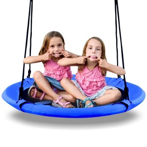 Infans 40" Flying Saucer Tree Swing Indoor Outdoor Play Set Kids Christmas Gift Blue - 1 of 4