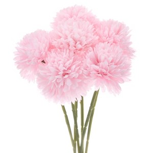 Unique Bargains Plastic Silk Durable Artificial Chrysanthemum Ball Flowers 11" - 1 of 4