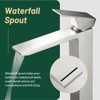 Cobbe Brushed Nickel Bathroom Vessel Sink Faucet Waterfall Single-Hole Installation Faucet Single Handle with Pop-Up Drain - 4 of 4