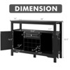 Costway Storage Buffet Sever Cabinet Sideboard Table Wood Wine Rack - 3 of 4