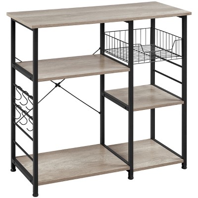 Yaheetech Kitchen Storage Rack with Basket/Hooks/Storage