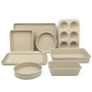 Martha Stewart Gallen 10 Piece Baking Pans Ceramic PFA Free Non Toxic Non Stick Bakeware Set - 1 of 4