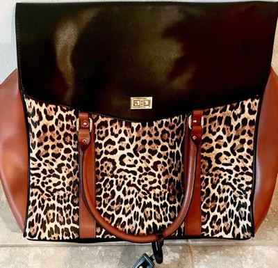 Badgley Mischka Travel Weekender Bag - Brown Leopard Print : Target