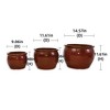 NAYSAYE Planter Set of 3 Ceramic Flowerpot Sleek Glossy Design for Indoor Outdoor Garden, Orange, 14.6"*14.6"*11.7" - 3 of 4