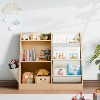 Vynxaria Bookshelf Series 24 in. Wide  3 / 4 Shelf Kids Bookcase with Side Pockets for Nurseries Playrooms and Classrooms - 2 of 4