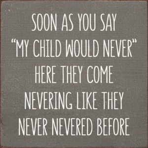 Slickblue Funny Parenting Quote Wood Wall Sign – Rustic 7x7 Home Decor for Moms and Dads, Multiple Color Options - 1 of 3