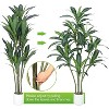 Artificial Dracaena Tree Fake Plant, Faux Tropical Yucca Floor Plant Tree in Pot for Home Decor Indoor Outdoor Office Decor, All Season Green - 4 of 4