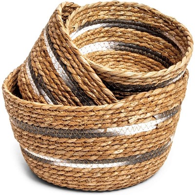 Farmlyn Creek 3-Pack Round Wicker Nesting Baskets for Storage and Organization (3 Sizes)