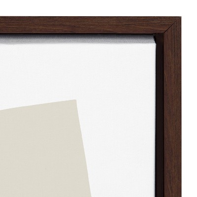 Entangled Neutral Abstract Canvas Wall Art with Brown Frame, 23 x 33