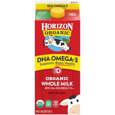 Horizon Organic Whole DHA Omega-3 Milk - 0.5gal