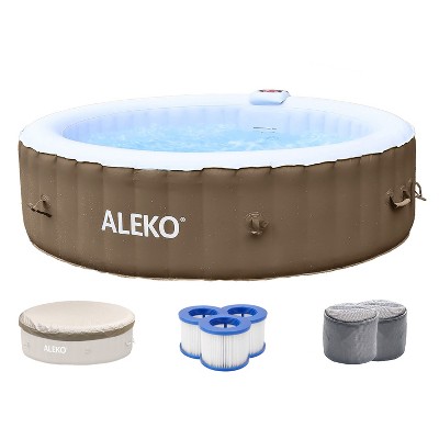 ALEKO Outdoor Portable Inflatable Hot Tub Spa 100 Jets with Cover