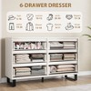 Modern 6-Drawer Dresser, Slim Wooden Chest of Drawers with Sturdy Metal Legs, Space-Saving Storage Organizer for Bedroom, Nursery, Apartment - 3 of 4