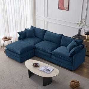 GDFStudio Kingsley Modern 3-Seat Chenille Upholstered L-Shape Modular Sectional Sofa - 1 of 4
