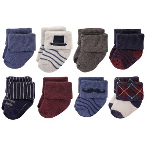 Hudson Baby Infant Boys Cotton Rich Newborn and Terry Socks, Gentleman - 1 of 1