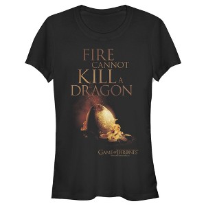 Juniors Womens Game of Thrones Fire Cannot Kill A Dragon T-Shirt - 1 of 3