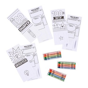 Color Your Own 100th Day Cards with Crayons for 24 : Target