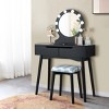 Tangkula Vanity Table Set w/ Lighted Makeup Dresser Mirror & Drawers Black - 2 of 4