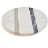 Lexi Home 12 in. Single Tier Marble Lazy Susan - White - 2 of 4