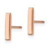 Chisel Stainless Steel Polished Rose IP-plated Bar Stud Earrings - 4 of 4