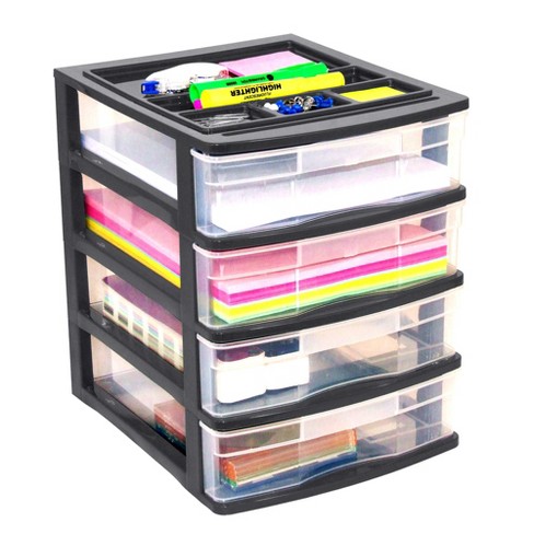 11'' Plastic Organizer Box,Sewing Organizer Box with Removable  Tray,Multipurpose Storage Organizer Box for Cosmetic,Craft and Art Supply