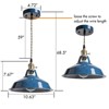 CLAXY Modern Pendant Light Blue Barn Shade Hanging Light - 4 of 4