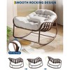 Outdoor Rocking Chair, Oversized Wicker Lounge Chair with Cushion and Metal Frame, Patio Rattan Egg Rocker for Balcony Backyard Porch Bedroom - 4 of 4
