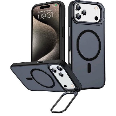 Entronix [Magnetic] Case Compatible with iPhone 17 Pro - Matte Finish with Camera Stand