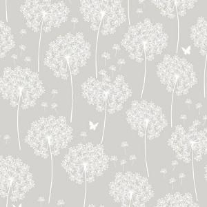 NuWallpaper Dandelion Peel & Stick Wallpaper Gray - 1 of 4