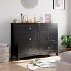 6-Drawer Dresser, Modern Stylish Chest with Deep Drawers & Nickel Round Handles, Wood Organizer for Bedroom, Living Room, Entryway - Black. - image 4 of 4