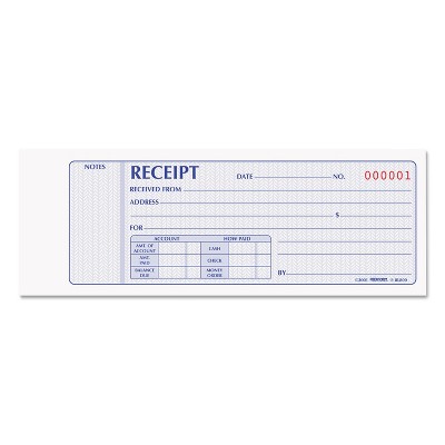 blank receipt book