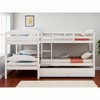 Twin Over Twin L-Shaped Bunk Bed with Trundle, Solid Pine Wood Frame, Convertible Design, No Box Spring Needed - 2 of 4