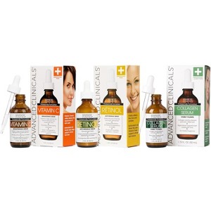 Advanced Clinicals Retinol Serum For Face + Firming Collagen Serum + Vitamin C Serum Skincare Set of 3 - 1 of 4