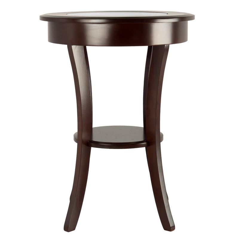 Cassie Round Accent Table with Glass - Cappuccino - Winsome, 4 of 7