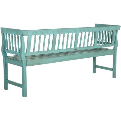 Brentwood 68" Blue Acacia Wood Outdoor Bench