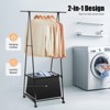 YIYIBYUS Clothes Rack with Laundry Basket, Rolling Coat Rack, Clothes Rack with Wheels - 3 of 4