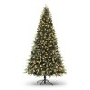 homfan Prelit Pencil Christmas Tree w/ 240 Warm White Lights - Hinged Auto-Expand, 8 Modes, Foldable Stand, PE & PVC Xmas Trees for Front Porch, Party - 3 of 4