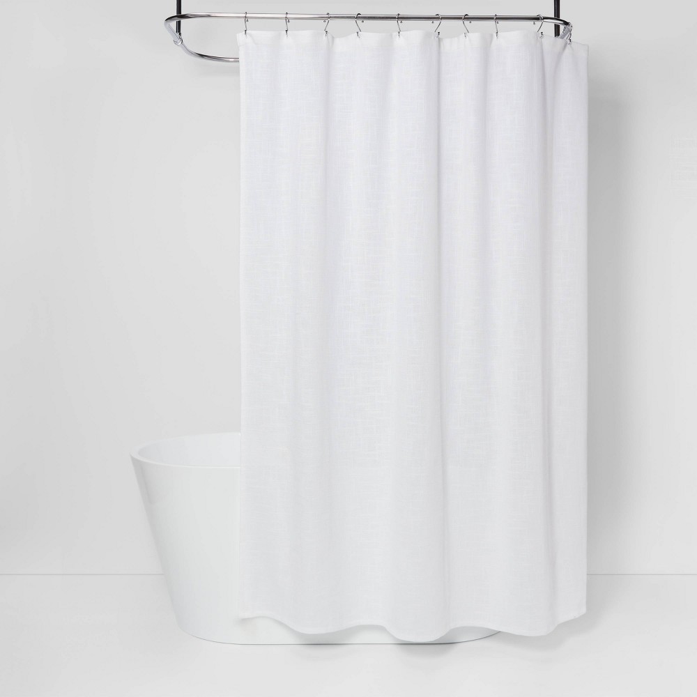 Photos - Shower Curtain Woven  White - Threshold™