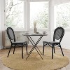 Merrick Lane Celia Set of Two Stacking Thonet Bistro Style Chair, PE Rattan Seat, and Metal Frame for Indoor/Outdoor Use - 2 of 4