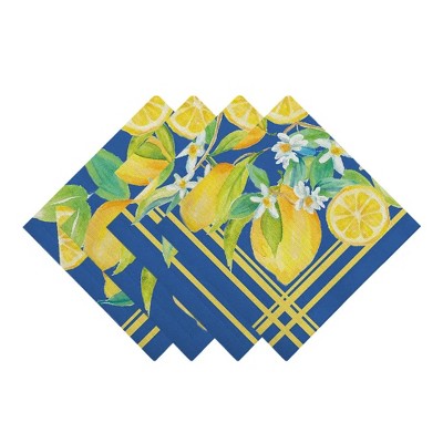 Laural Home Lovely Lemons 4-Pc. 20" x 20" Napkin Set