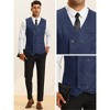 Lars Amadeus Men's Double Breasted V-Neck Slim Fit Formal Wedding Suit Vest - 4 of 4