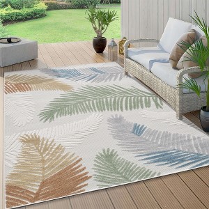 Maxax Non-Slip Turkish Unfaded High-Low Indoor/Outdoor Area Rug For Patios, Deck, Porch Or Entryway - 1 of 3