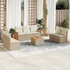 vidaXL 8 Piece Patio Sofa Set with Cushions Beige and Cream Poly Rattan - With Table - 2 of 4