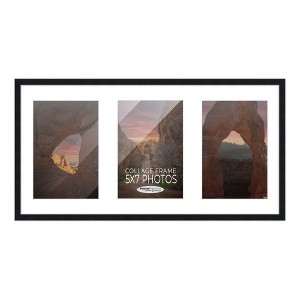 PosterPalooza | Black Finish Collage Frame - White Mat, 20 Frame Sizes to Choose From, UV Acrylic - 1 of 4