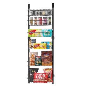 VEVOR Over the Door Pantry Organizer, 6-Tier Pantry Organization and Storage, Heavy-Duty Steel Hanging Spice Rack, Black - 1 of 4