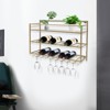 YIYIBYUS Industrial Wine Racks Wall Mounted, Rustic Metal Hanging Wine Bottle Holde - 3 of 4