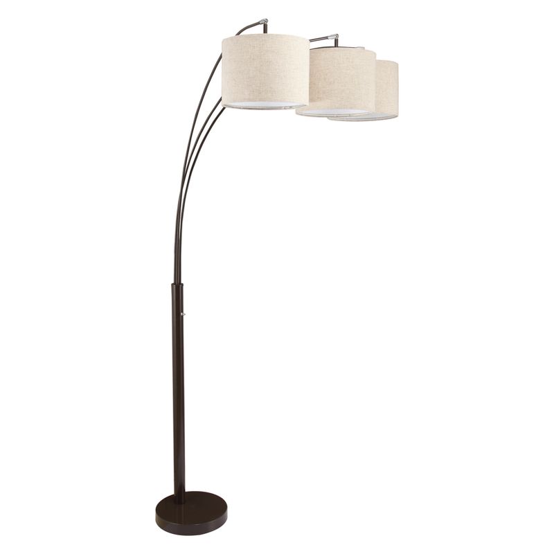 84&#34; Traditional Arc Floor Lamp with 3 Shades (Includes CFL Light Bulb) Brown - Ore International, 1 of 6