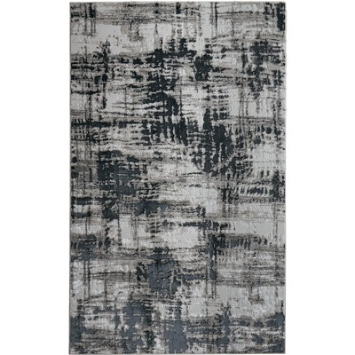 Micah Modern Abstract Black/White/Gray Area Rug