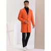 Lars Amadeus Men's Slim Fit Winter Notched Lapel Single Breasted Long Jacket Overcoat - 4 of 4