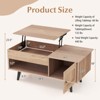 Costway Lift Top Coffee Table with Storage Hidden Compartment Cabinet & Open Shelf Black/Brown/Natural - 3 of 4