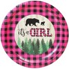 Sparkle and Bash 80-Pack It's a Girl Party Supplies, Pink Buffalo Plaid Disposable Plates Baby Shower, Gender Reveal - 3 of 4